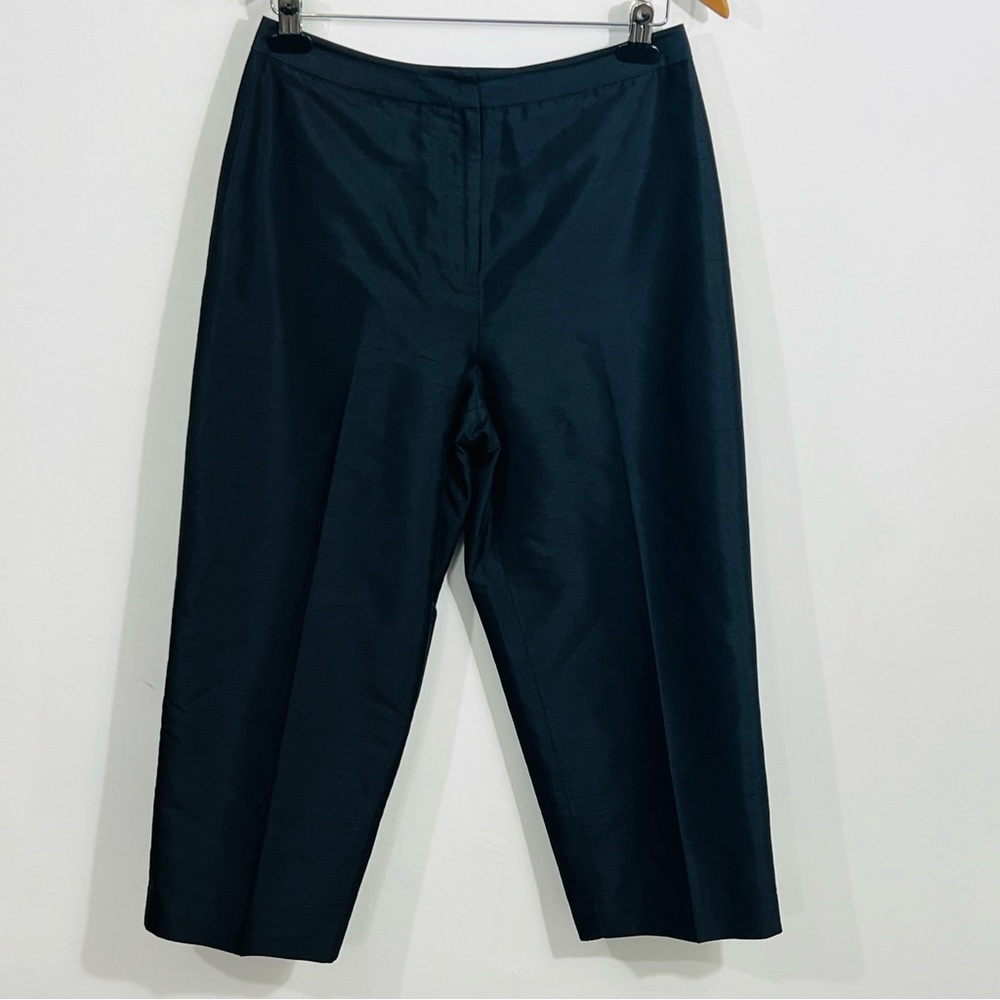 Talbots 100% Pure Silk Trouser Pants Black Size 10 Perfect For Work Formal Event